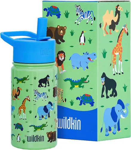 Vista 11 de Wildkin Kids - Botella de agua de acero inoxidable de 14 onzas para niños – Sin BPA, a prueba de fugas, aislada, fácil de limpiar - Ballerina