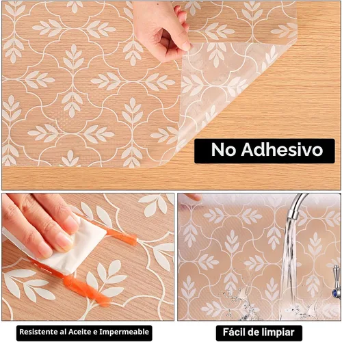 Vista 6 de Cooyes - Revestimiento para estantería de alacena, refrigerador, cajón, cocina, tapete no adhesivo lavable, a prueba de aceite, de 11.8 x 118