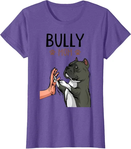 Vista 27 de American Bully Mom Cute Dog Mama Camiseta divertida para mujer, Blanco, S