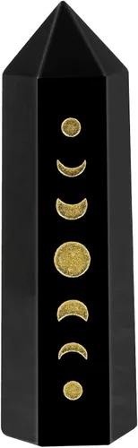 Vista 9 de Nupuyai Piedra de cristal curativa de ojo de tigre para meditación de chakras, terapia de reiki, decoración de varita de cristal para oficina