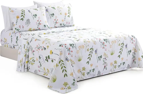 Vista 8 de Marina Decoration Ropa de cama ultra suave y sedosa con bolsillo profundo con estampado rico de rayón derivado de bambú para todas las estaciones