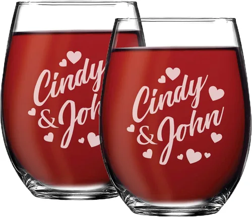 Vista 10 de My Personal Memories Juego de 2 vasos de vino, cerveza y whisky personalizados para parejas de 16 onzas (juego de 2 tazas de cerveza)