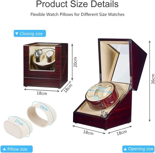 Vista 5 de JQUEEN - Bobinador de reloj doble con silencioso motor japonés Mabuchi, S