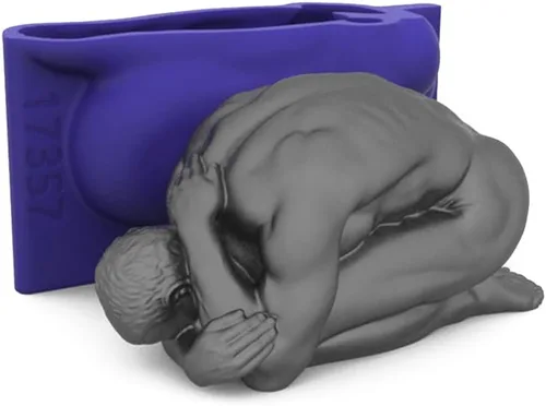 Vista 9 de Molde de silicona para cuerpo humano 3D - Molde grande de yeso de jabón para velas de chocolate con fondant