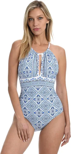 Vista 4 de La Blanca Traje de baño de una pieza con cuello alto para mujer