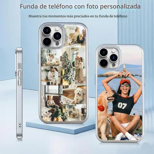 Vista 4 de Funda de teléfono personalizada para iPhone 17, 16, 15, 14, 13, 12, 11 Pro/Max/Plus/XR, fundas personalizadas, diseña tu propia funda perfecta