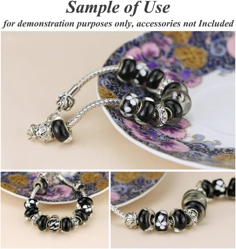 Vista 5 de rubyca Floral serpiente cadena pulsera de plata