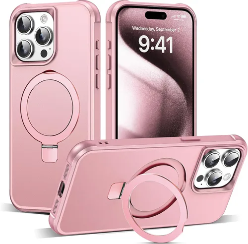 Vista 136 de SKYLMW - Funda compatible con iPhone 11 de 6.1 pulgadas, con soporte magnético invisible tipo anillo, funda translúcida de grado militar, compatible