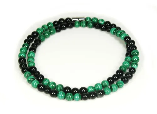 Vista 16 de Collar de cristal de obsidiana negra hecho a mano, collar de cuentas de piedras preciosas naturales auténticas, curación, protección, talismán mala