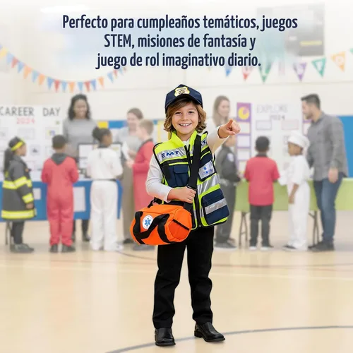 Vista 6 de Dress Up America EMT - Disfraz paramédico auténtico para niños y niñas (niños pequeños 2)