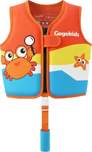 Vista 19 de Gogokids Toddler Swim Vest Pool Floaties for Kids 1-2-3-5-6-9-12 Yrs, Neoprene Swimming Jacket w/Adjustable Strap & Zip, Kids Pool Float Jacket