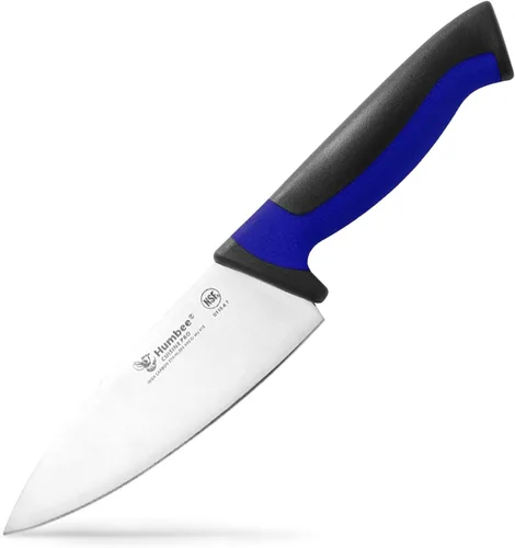 Vista 35 de Cuchillo de chef de 6 pulgadas, hoja de acero inoxidable de alto carbono certificada NSF – Mango ergonómico codificado por colores, cuchillo de Negro