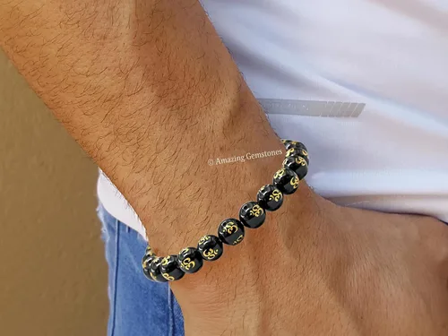 Vista 356 de Amazing Gemstone Crystal Bracelet for Women Men's Gifts - Protection Healing Crystal Bracelet - 8mm Gemstone Beaded Stretchable Bracelet Pulseras