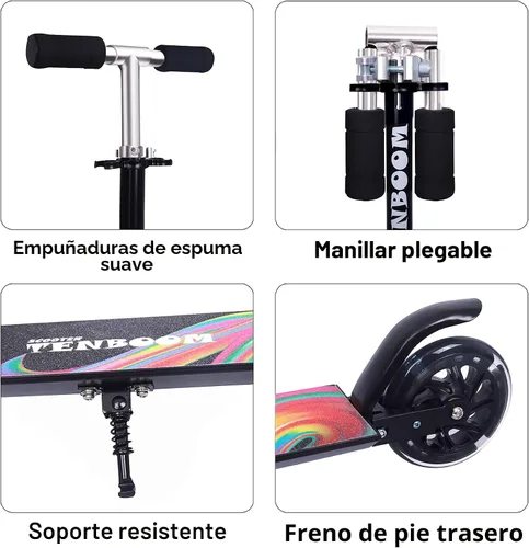 Vista 5 de Juguetes de patinete para niños de 6 a 12/3 a 5 años, regalos de Navidad y cumpleaños para niñas y niños, patinete fácil de plegar para niños