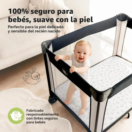 Vista 4 de Pack and Play - Juego de sábanas bajeras para cuna, paquete de 2 unidades Abc Tierra