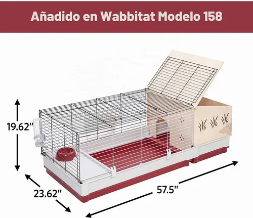 Vista 4 de MidWest Homes for Pets Extensión de conejera Extensión de madera para conejera para los modelos Midwest 158 y 158XL, 158HEX Negro