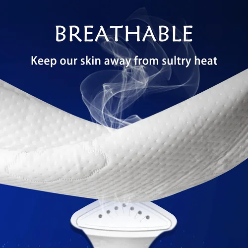 Vista 4 de Almohadas de Espuma Viscoelástica Triturada para Sueño Profundo, Almohada de Cama para Soporte del Cuello con Funda Removible y Lavable, Bend
