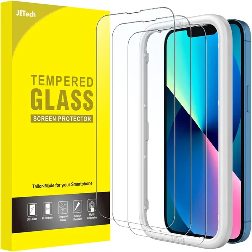 Vista 12 de JETech Protector de pantalla de cobertura completa para iPhone 12 Pro Max de 6.7 pulgadas, película de vidrio templado con herramienta de fácil