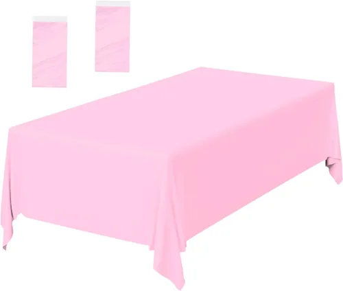 Vista 31 de Paquete de 2 Manteles de Plástico Beige Desechables Cubiertas de Mesa Mantel Rectangular Beige para Fiesta Baby Shower Boda Cumpleaños Mantel
