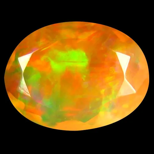 Vista 2 de 1.70 ct Corte ovalado (0.433 x 0.354in) Sin calentamiento Etiopía Transparente, Calidad Etiopía Welo Ópalo Arcoiris Precioso Piedra Preciosa Suelta