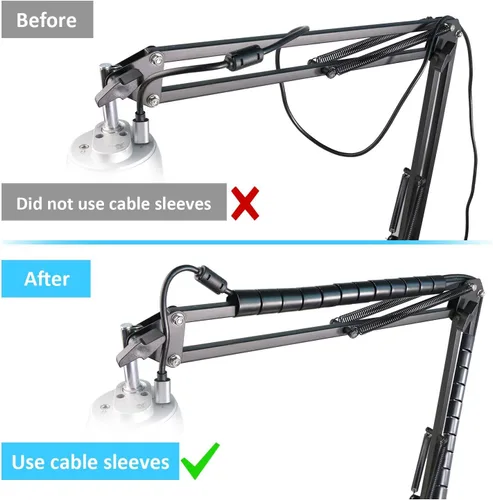 Vista 6 de Blue Yeti - Soporte de brazo de tijera con 2 parabrisas de espuma para micrófono Blue Yeti y Yeti Pro YOUSHARES