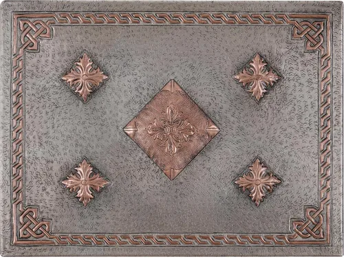Vista 9 de Kitchen Backsplash, Diamonds with Celtic Border Copper Backsplash, Victorian Copper Backsplash Panel, Handmade Copper Backsplash Tile, Indoor