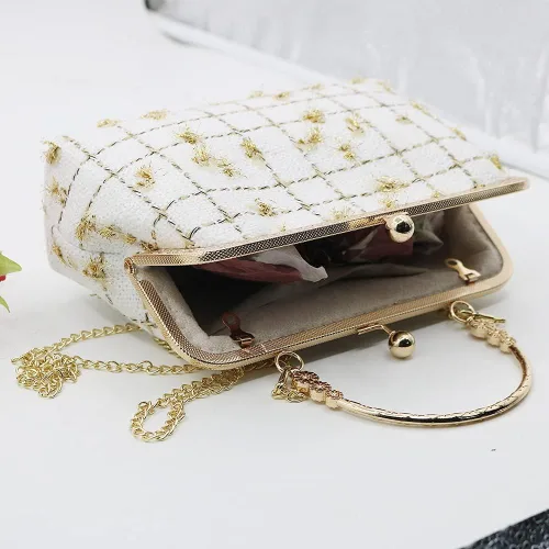 Vista 3 de Women Tote Bag Purse Velvet Handbag Wallet Pearl Chain Evening Cross Body Bag for Girl Wedding Party