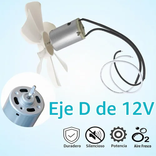 Vista 3 de Motor de ventilador de ventilación de 6 pulgadas y repuesto de hoja de ventilador, motor de ventilación de 12 V con eje D compatible con Heng's