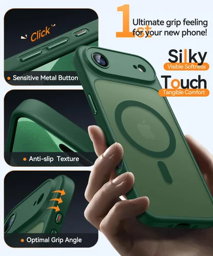 Vista 186 de CANSHN Funda magnética compatible con iPhone Air (6.5 pulgadas), mejorada [protección completa de la cámara] [compatible con Magsafe]