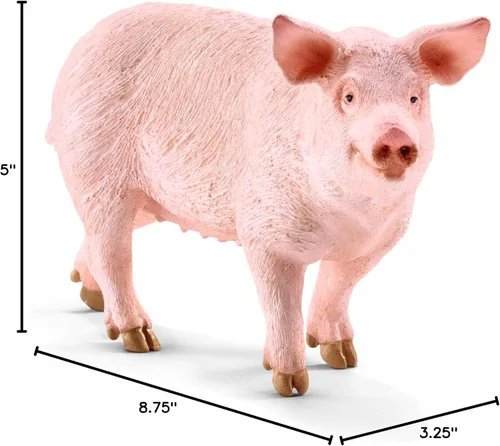 Vista 3 de Schleich Farm World - Paquete de 6 piezas de animales de granja con figuras de oveja, cabra y cerdo - Figuras de corral de mamá y bebé para niños