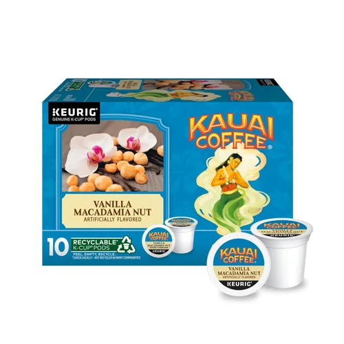 Vista 61 de Kauai Coffee Cápsulas K-Cup para cafeteras Keurig, café arábica, 10% hawaiano, tostado medio, aroma brillante con notas florales, descafeinado, 1