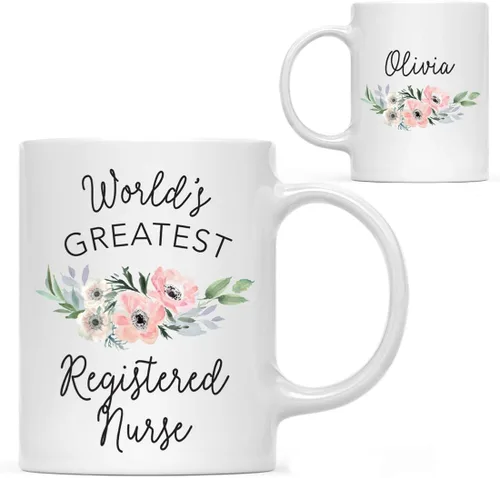 Vista 79 de Andaz Press Taza de café personalizada de 11 onzas, taza ejecutiva de relaciones públicas más grande del mundo, flor de anémona rosa, 1 paquete