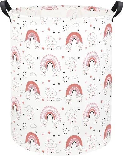 Vista 20 de Cesta de Ropa Sucia para Bebé Canasta para Bebé para Guardería de Niño y Niña Lindo Contenedor Organizador de Almacenamiento de Juguetes para Niños