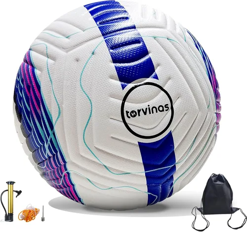 Vista 12 de Balón de fútbol tamaño 5,4 – Piel sintética impermeable con unión térmica, entrenamiento profesional y pelota de partido para jóvenes y adultos