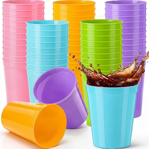 Vista 25 de Yungyan Paquete de 12 vasos de plástico reutilizables de 16 onzas, 4