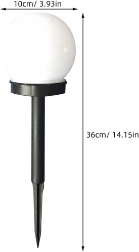 Vista 2 de SHINEOFI 4 unids resistente a la intemperie lámparas de césped en forma de burbuja jardín luces LED blanco resplandor al aire libre camino
