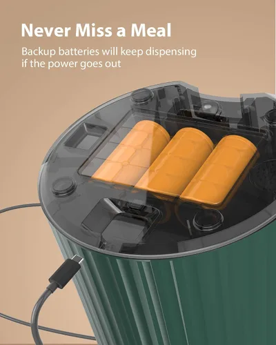 Vista 4 de Petory Comederos automáticos temporizados para gatos, dispensador programable de alimentos secos de 4 litros para gatos y perros pequeños