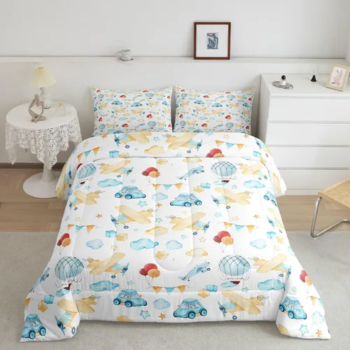 Vista 19 de Erosebridal Juego de edredón de camión de bomberos para niños, juego de ropa de cama de panal rojo brillante con diseño de panal de abeja