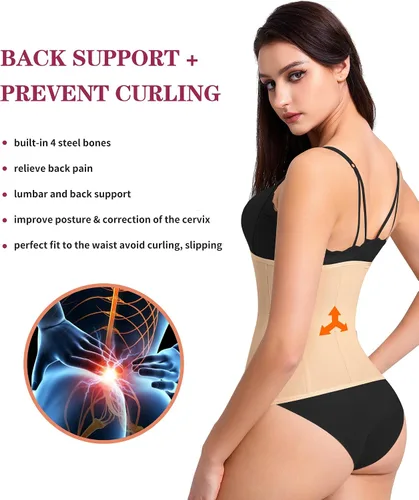 Vista 5 de SCARBORO Fajas Corsé para debajo del busto, entrenador de cintura para mujer, control de abdomen, faja moldeadora de cuerpo, faja moldeadora