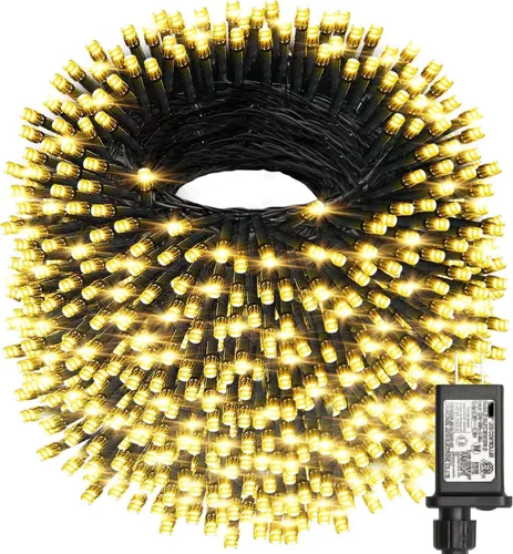 Vista 13 de Haili - Guirnalda de 105 pies de longitud y 300 luces LED para árbol de Navidad al aire libre, impermeables, con certificación UL, 8 modos de Varios