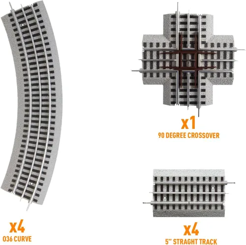 Vista 4 de Lionel FasTrack Figure-8 - Paquete de pistas complementarias, calibre O eléctrico