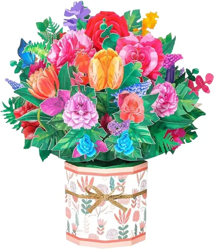 Vista 13 de ROBBEAR Tarjeta emergente, tarjeta de felicitación 3D de mariposa y flor con sobre para cualquier ocasión, cumpleaños, día de la madre, aniversario