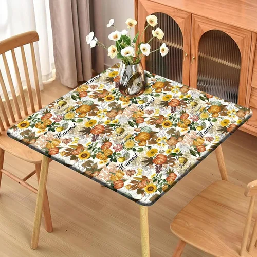 Vista 54 de Mantel redondo ajustable con mantel elástico para exteriores, manteles elásticos redondos para mesas, manteles impermeables y lavables