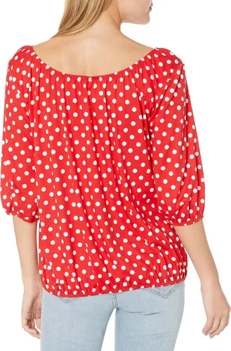 Vista 5 de Star Vixen Top campesino de talla grande con dobladillo elástico para mujer