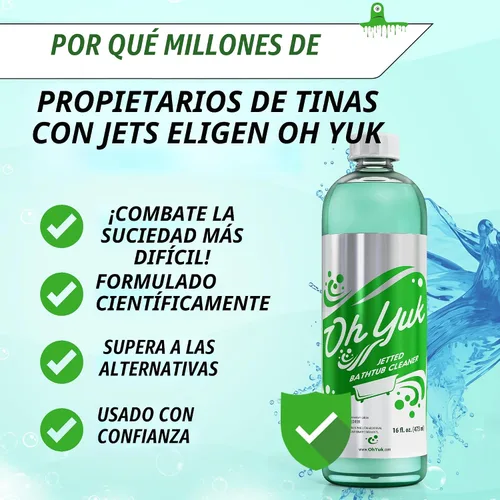 Vista 4 de Oh Yuk limpiador para sistema de bañera de hidromasaje 16 onzas