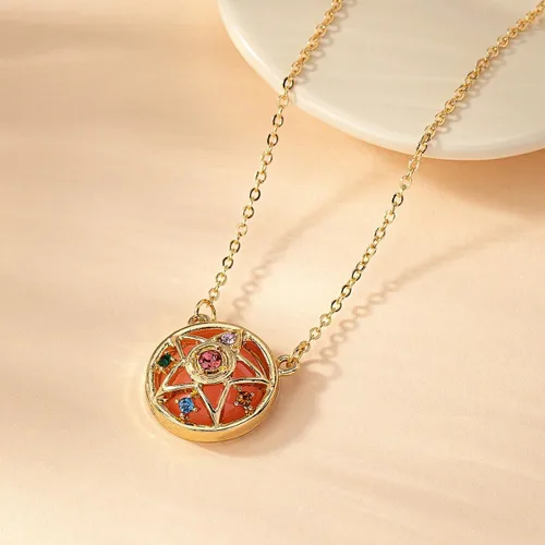 Vista 2 de POYAMUSE Collar con colgante de estrella guardiana de anime para mujer, joyería de cosplay