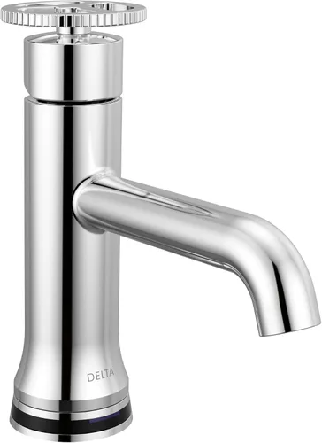 Vista 16 de Delta Trinsic - Grifo de baño de 1 agujero con mango de rueda, níquel pulido, grifo de fregadero de baño de un solo agujero, ensamblaje de drenaje