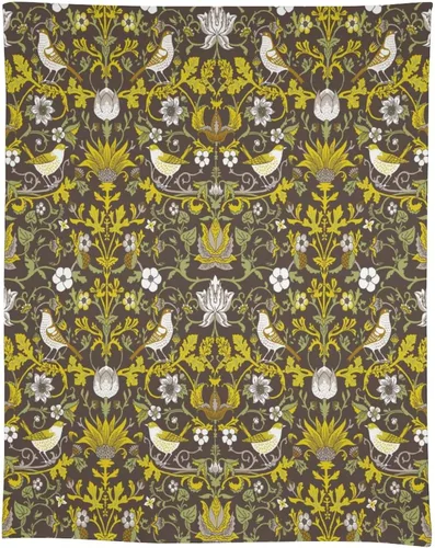Vista 31 de Mantel Floral Retro de Pájaros, Diseño Original Bohemio William Morris Estampado Cubierta de Mesa para Hogar Picnic Fiesta Comedor Cocina William