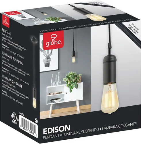 Vista 9 de Globe Electric 64906 Edison - Lámpara de techo, 64906, 60watts, 120 volts