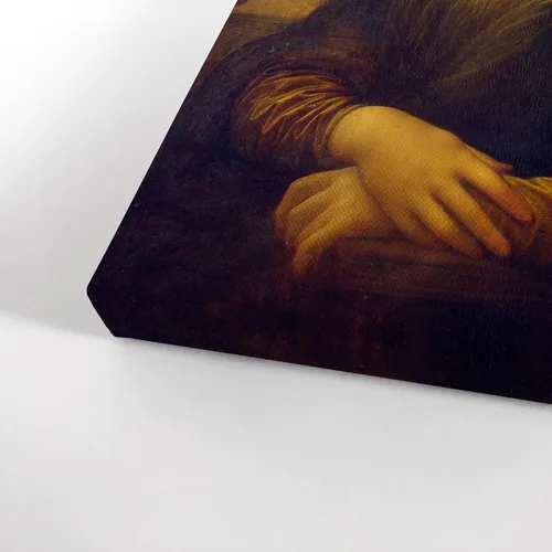 Vista 3 de Smile Art Design Obra maestra de Leonardo Da Vinci Mona Lisa - Lienzo impreso en lienzo con diseño de chicles rosados, pinturas famosas, arte